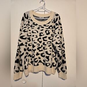 White Birch Leopard Print Sweater